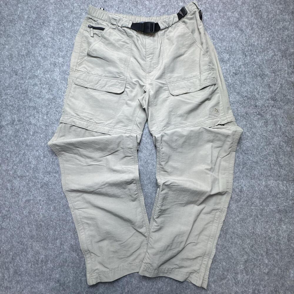 The North Face Pants Mens Large Beige Convertible Cargo Nylon Belted Hiking